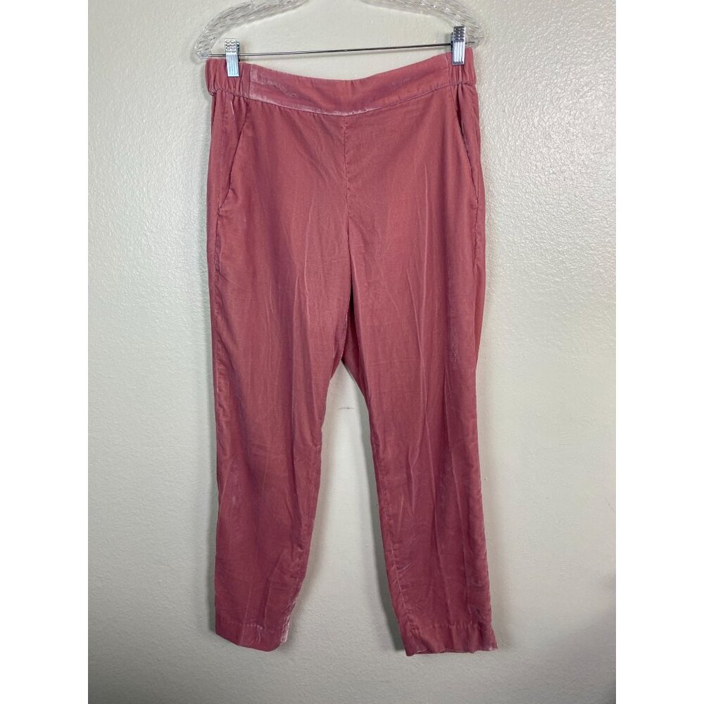 J. Crew Womens Pink Velvet Pull On Pants Size 8 Tall Elastic‎ Waist  Whimsigoth